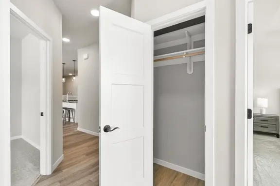 Accessible hallway and doors in a Ranch home
