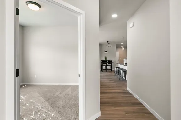 Ranch home hallway and interior doors