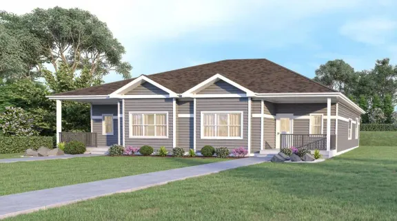Wide exterior rendering of the new Wild Oak ranch condos