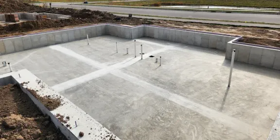 Ranch foundation walls at the Wild Oak construction site