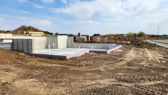 Ranch duplex foundations under construction at Wild Oak