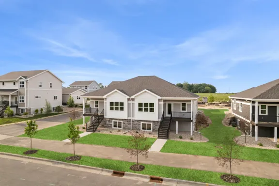 Virtual rendering of grass around a Wild Oak ranch building
