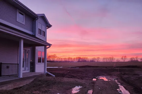 Sunset over the neighboring park at Wild Oak