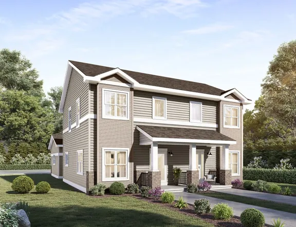 Exterior rendering of the Wild Oak townhouses