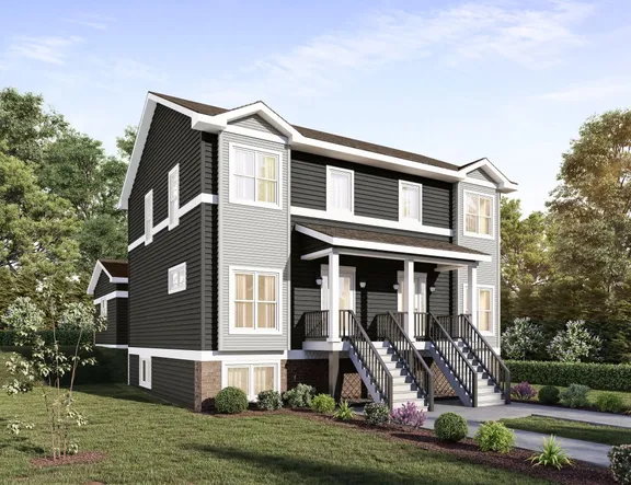 Alternate exterior rendering of the Wild Oak townhouses