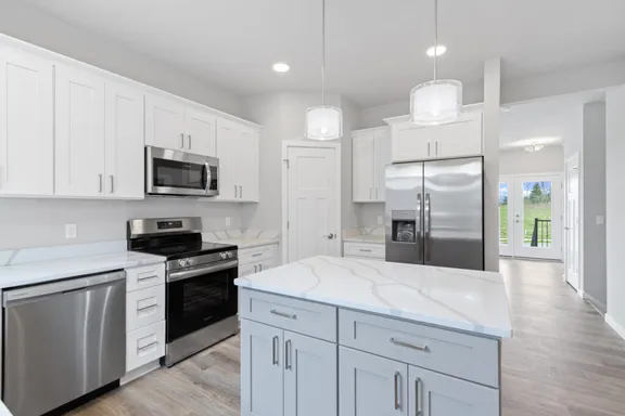 Vogue kitchen island and cabinetry